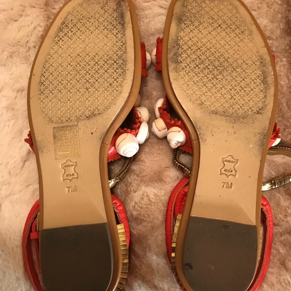 Tory Burch Samba/Gold Sinclair Seashell Sandals - Picture 4 of 4